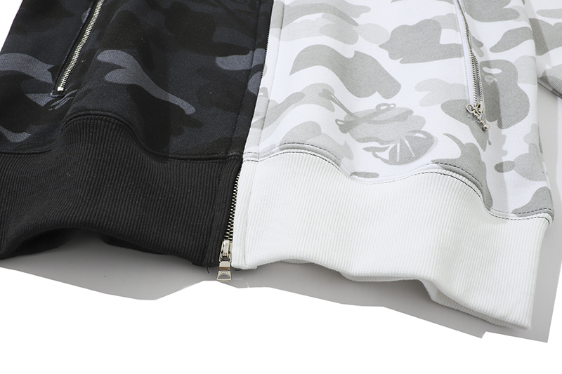 Coco Shoes BAPE x Neighborhood Split Camo Shark Full Zip Hoodie Black/White - Cocoshoesvip.net