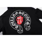 Coco Shoes Chrome Hearts × The Rolling Stones Red Tongue Cross Zip Up Hoodie Black/Red - Cocoshoesvip.net