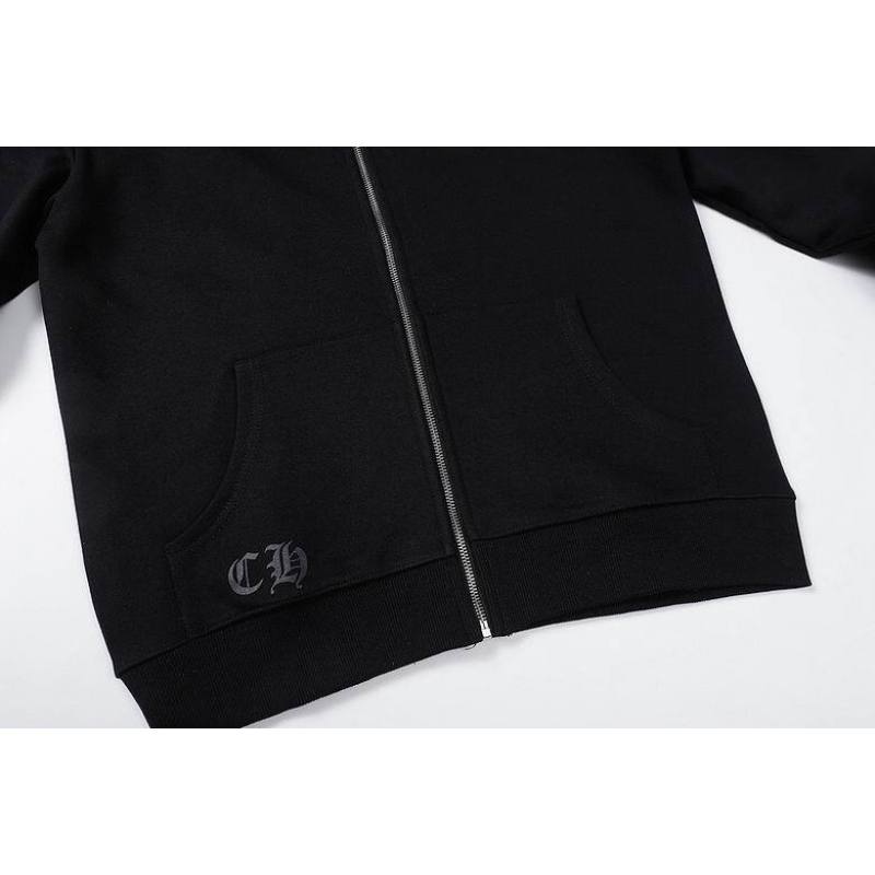 Coco Shoes Chrome Hearts × The Rolling Stones Red Tongue Cross Zip Up Hoodie Black/Red - Cocoshoesvip.net