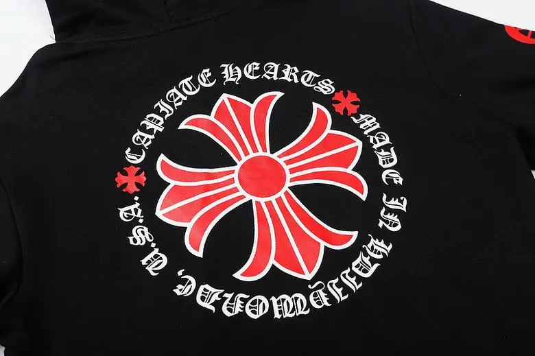 Coco Shoes Chrome Hearts Made In Hollywood Plus Cross Zip Up Hoodie Black/Red - Cocoshoesvip.net