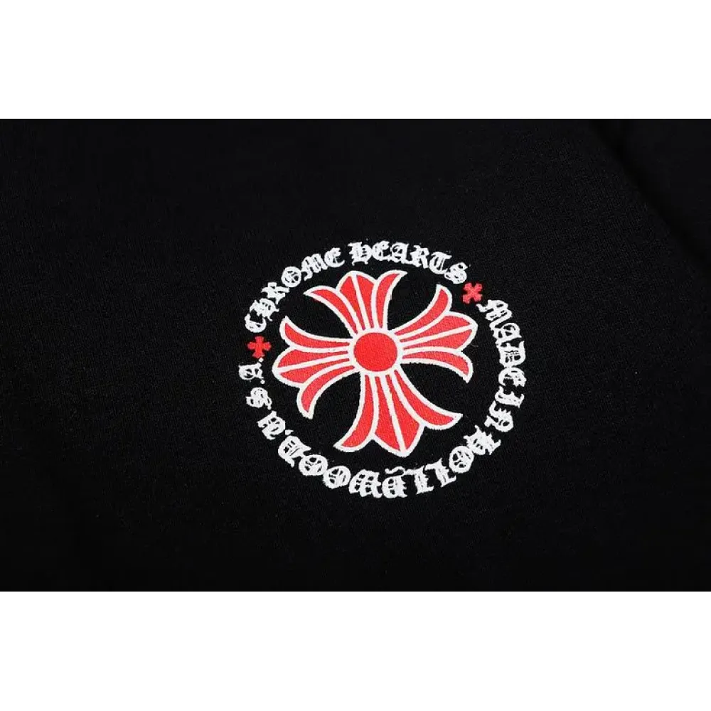 Coco Shoes Chrome Hearts Made In Hollywood Plus Cross Zip Up Hoodie Black/Red - Cocoshoesvip.net