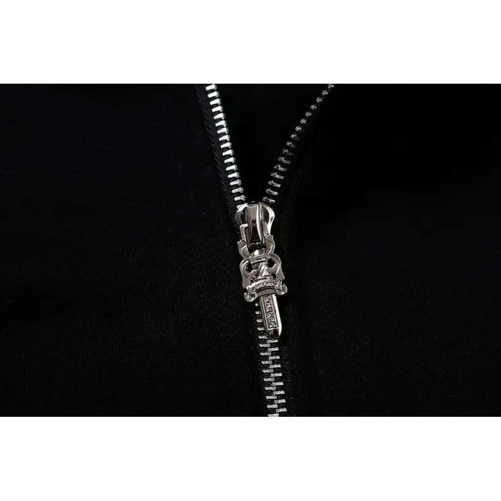 Coco Shoes Chrome Hearts Made In Hollywood Plus Cross Zip Up Hoodie Black/Red - Cocoshoesvip.net