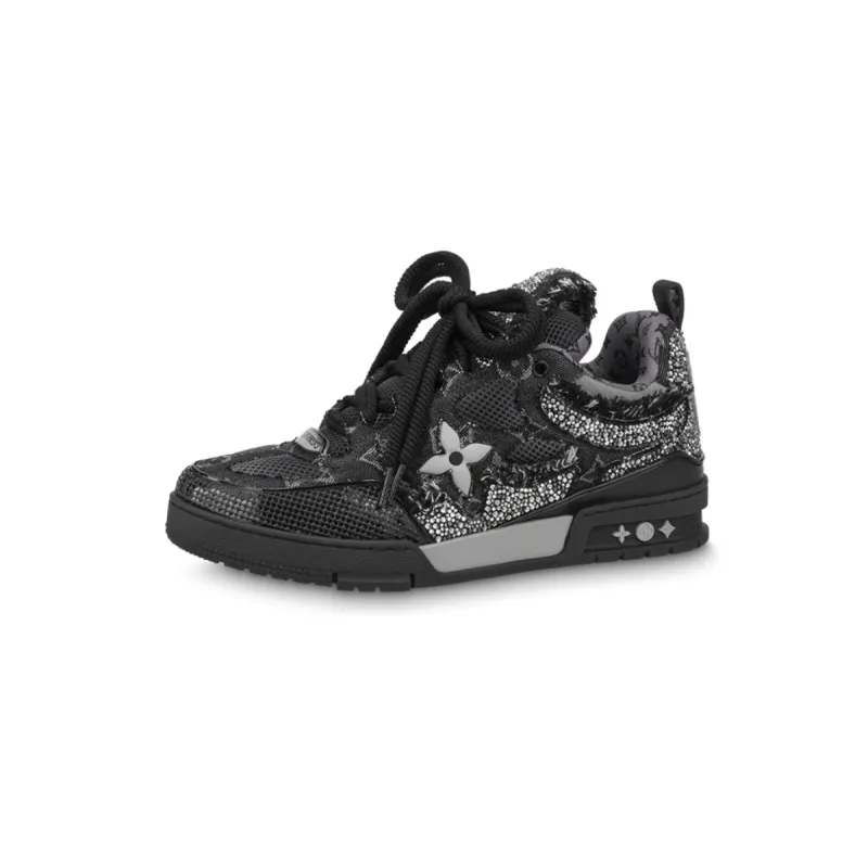 Coco Shoes Louis Vuitton LV Skate Trainer Black Swarovski Monogran 1ABMHV - Cocoshoesvip.net
