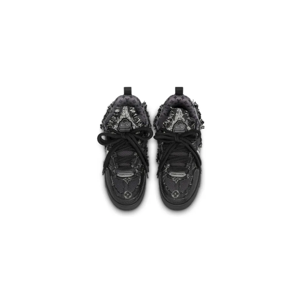 Coco Shoes Louis Vuitton LV Skate Trainer Black Swarovski Monogran 1ABMHV - Cocoshoesvip.net