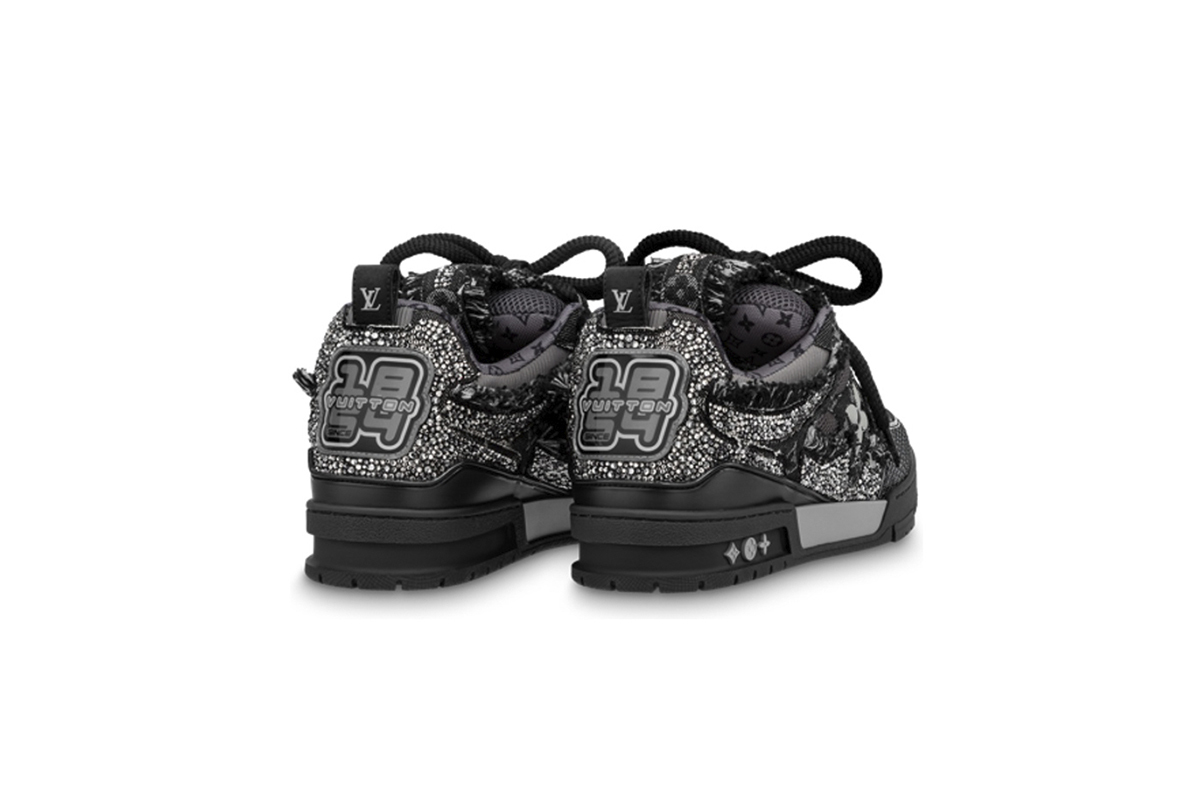 Coco Shoes Louis Vuitton LV Skate Trainer Black Swarovski Monogran 1ABMHV - Cocoshoesvip.net
