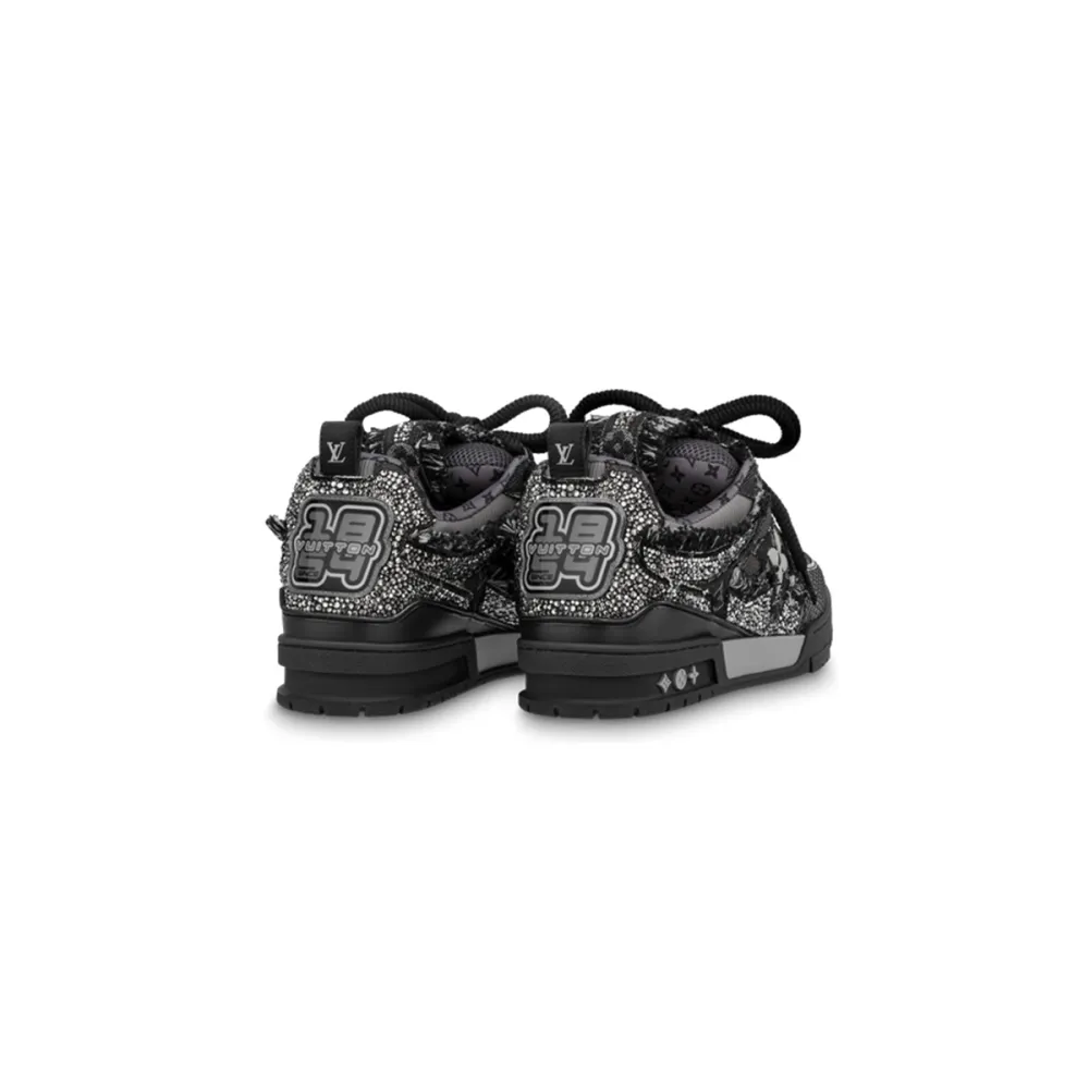 Coco Shoes Louis Vuitton LV Skate Trainer Black Swarovski Monogran 1ABMHV - Cocoshoesvip.net