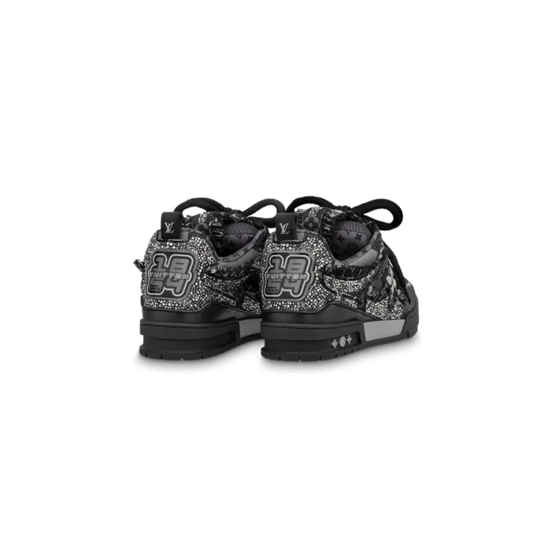 Coco Shoes Louis Vuitton LV Skate Trainer Black Swarovski Monogran 1ABMHV - Cocoshoesvip.net
