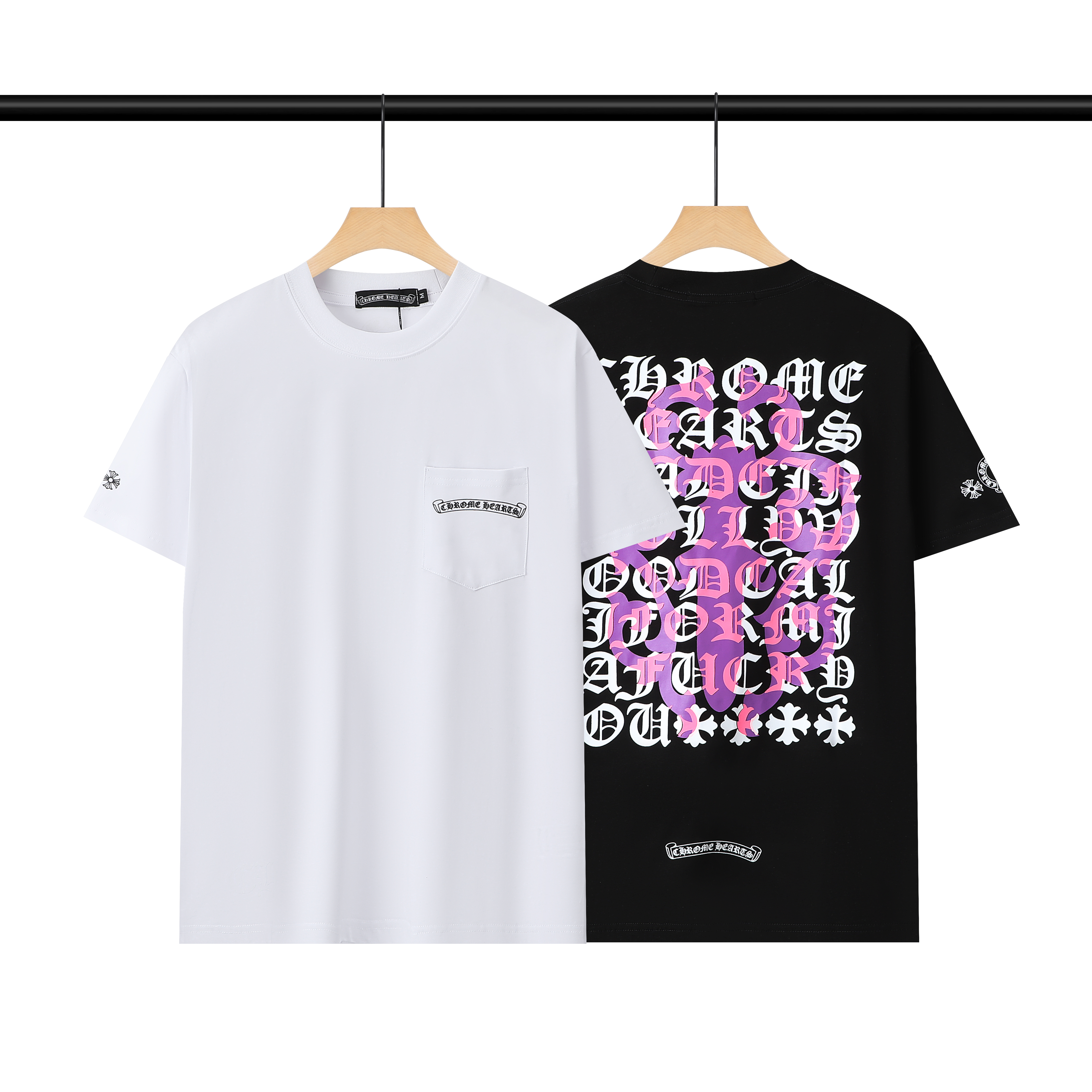 Coco Shoes Chrome Hearts Eye Chart Dagger T-shirt White/Black - Cocoshoesvip.net