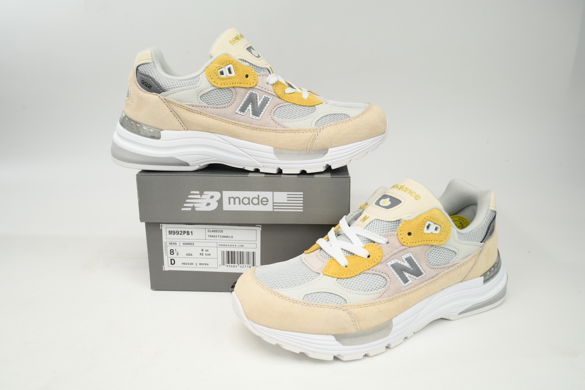 Coco Shoes New Balance 992 Gray White Yellow M992PB1 - Cocoshoesvip.net