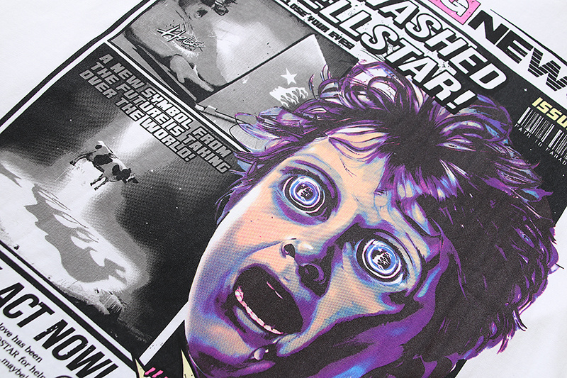 Coco Shoes Hellstar Breaking News T-Shirt White - Cocoshoesvip.net