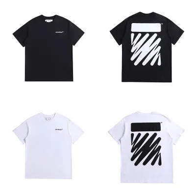 Off-White Wave Diag Print Slim Fit T-Shirt White/Black 01