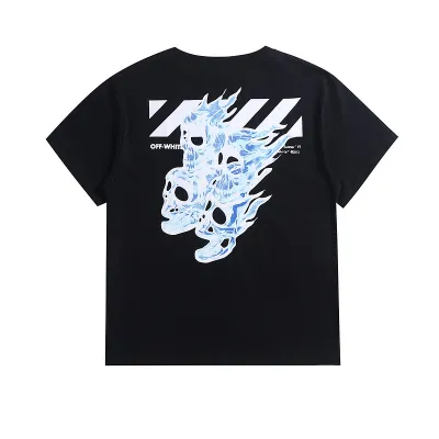 Off-White Slim Fit Diag Skulls T-shirt Black 01