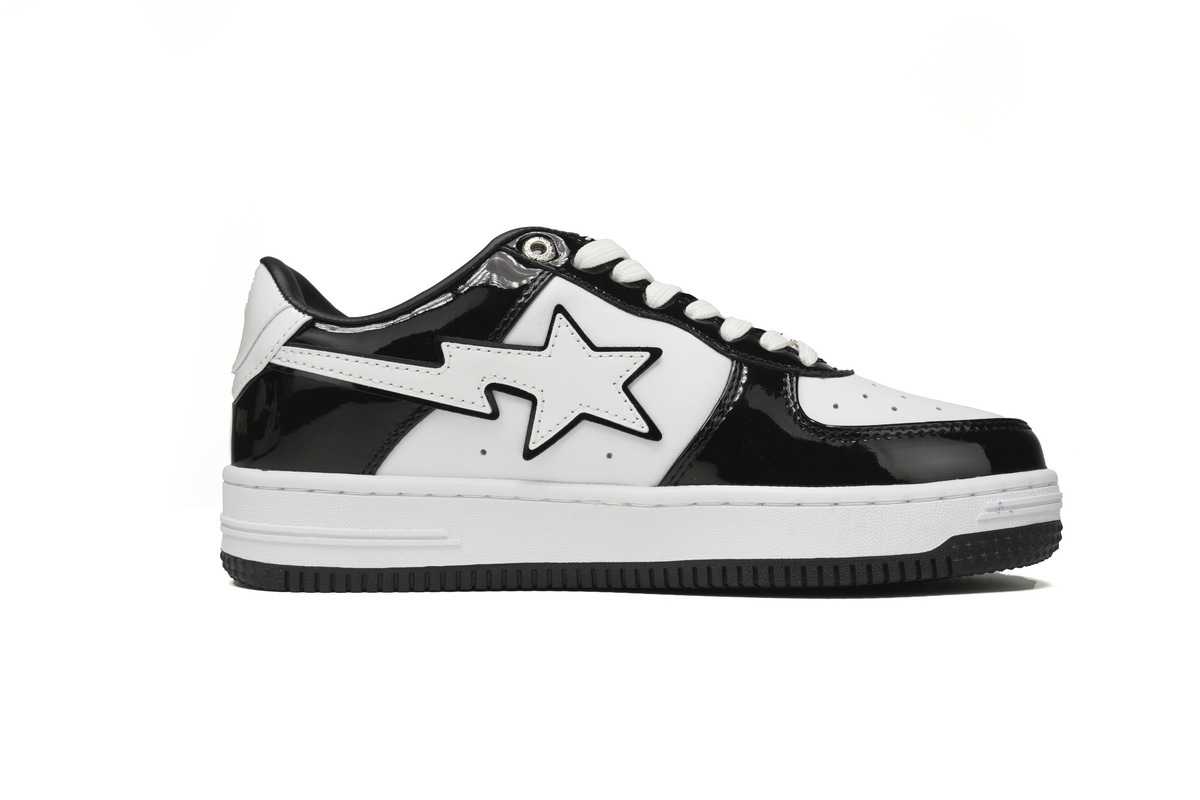Coco Shoes A Bathing Ape Bape Sta Low Black White 1H70-191-001 - Cocoshoesvip.net