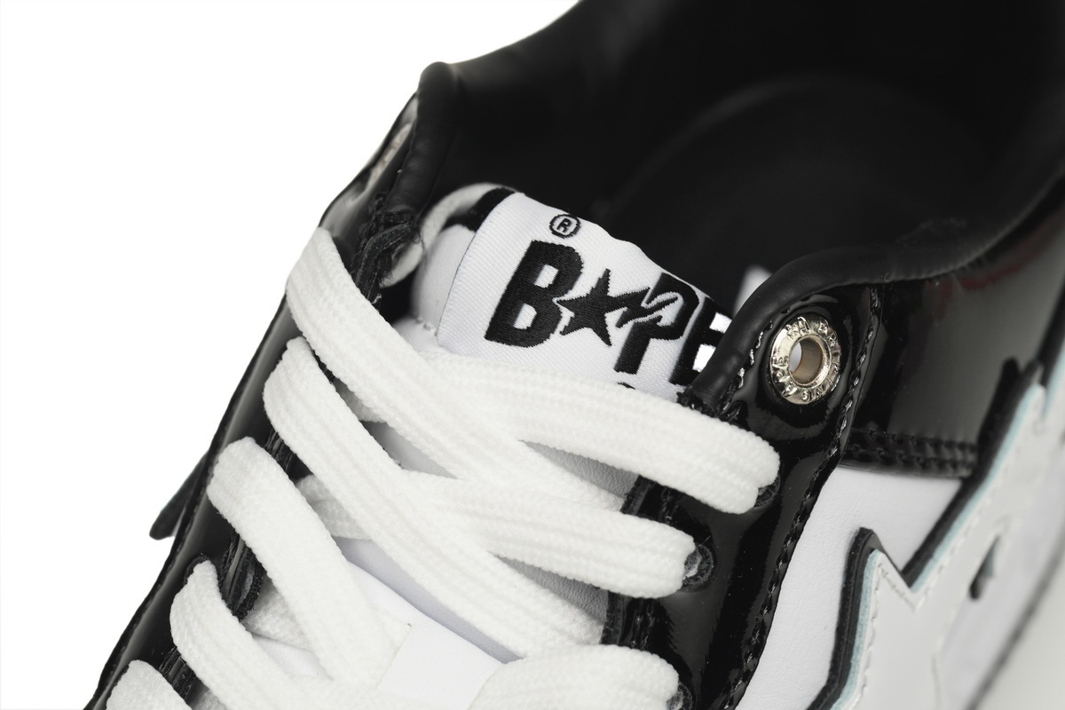 Coco Shoes A Bathing Ape Bape Sta Low Black White 1H70-191-001 - Cocoshoesvip.net