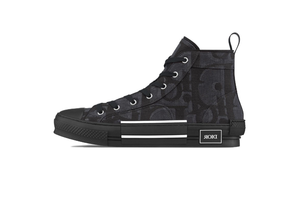 Coco Shoes Dior B23 High Top Canvas Oblique Black 3SH126ZXX_H969 - Cocoshoesvip.net