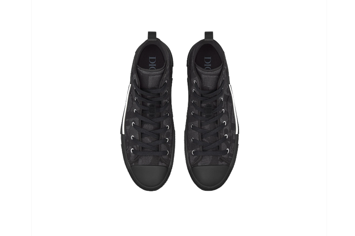 Coco Shoes Dior B23 High Top Canvas Oblique Black 3SH126ZXX_H969 - Cocoshoesvip.net