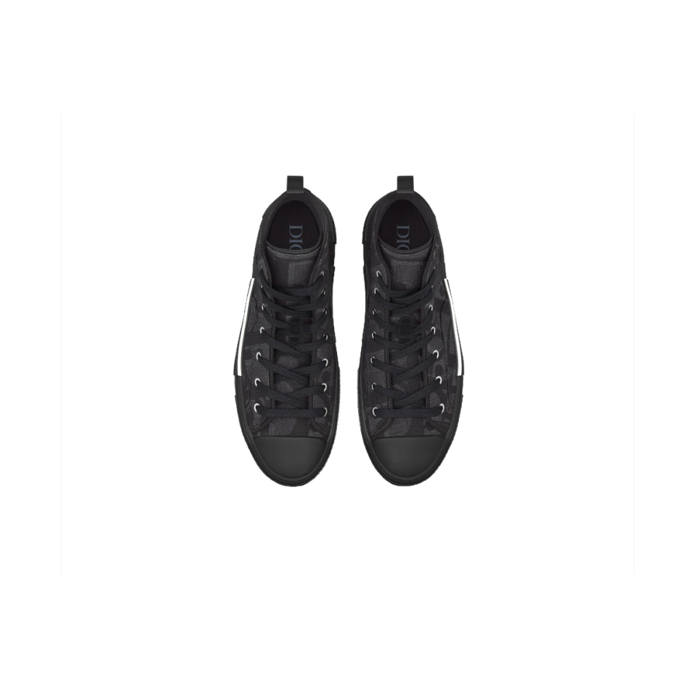 Coco Shoes Dior B23 High Top Canvas Oblique Black 3SH126ZXX_H969 - Cocoshoesvip.net