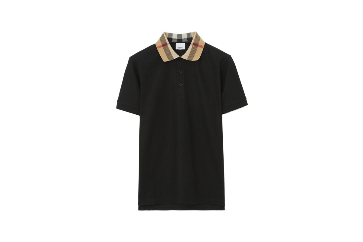 Coco Shoes Burberry Cotton Polo Shirt Black/White  - Cocoshoesvip.net