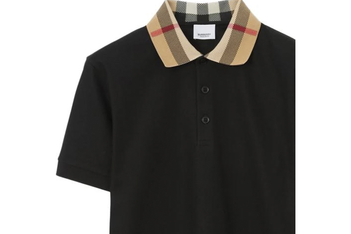 Coco Shoes Burberry Cotton Polo Shirt Black/White  - Cocoshoesvip.net