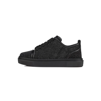 Christian Louboutin Adolon Junior Panelled Leather Low-top Trainers 3220991BK01 01