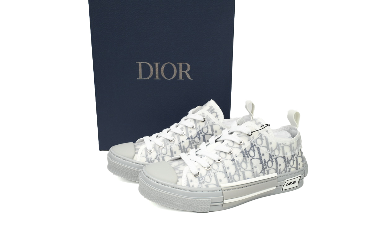Coco Shoes Dior B23 Low White Navy Oblique 3SN249YNT_H568 - Cocoshoesvip.net