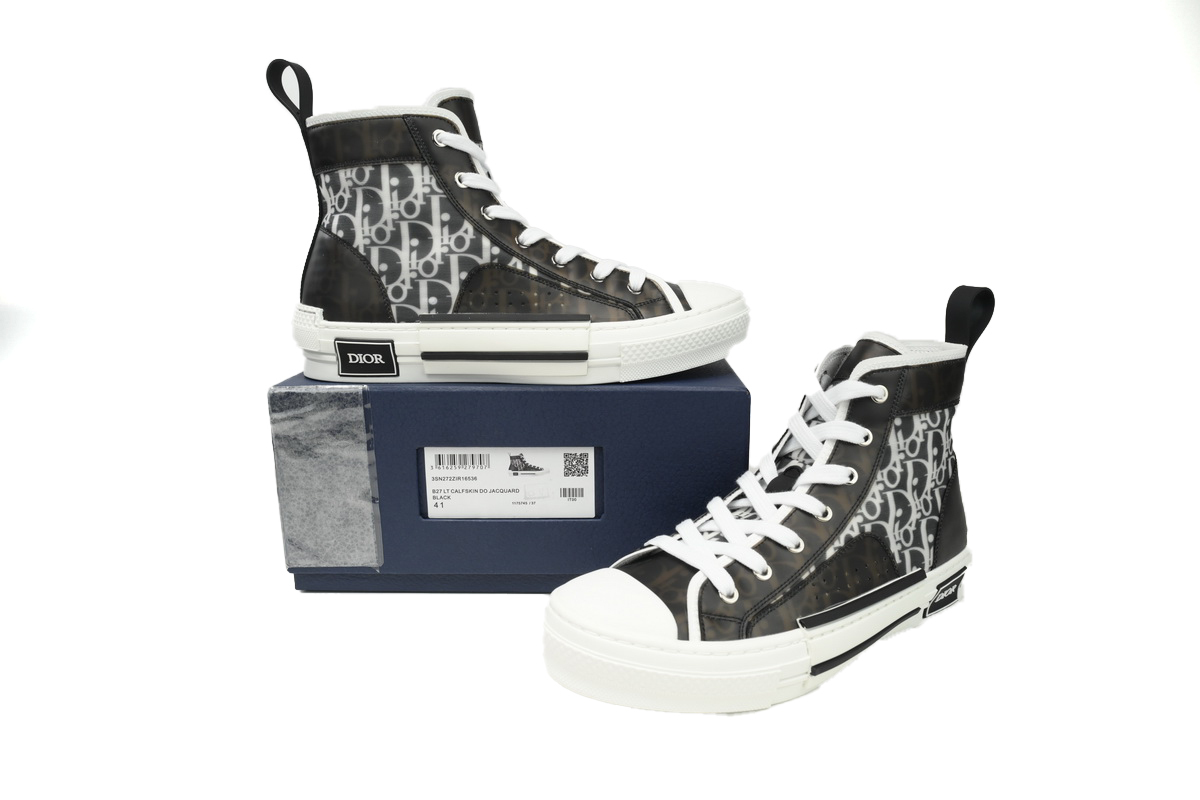 Coco Shoes Dior B23 High Black White Oblique 3SH118YJP_H961 - Cocoshoesvip.net