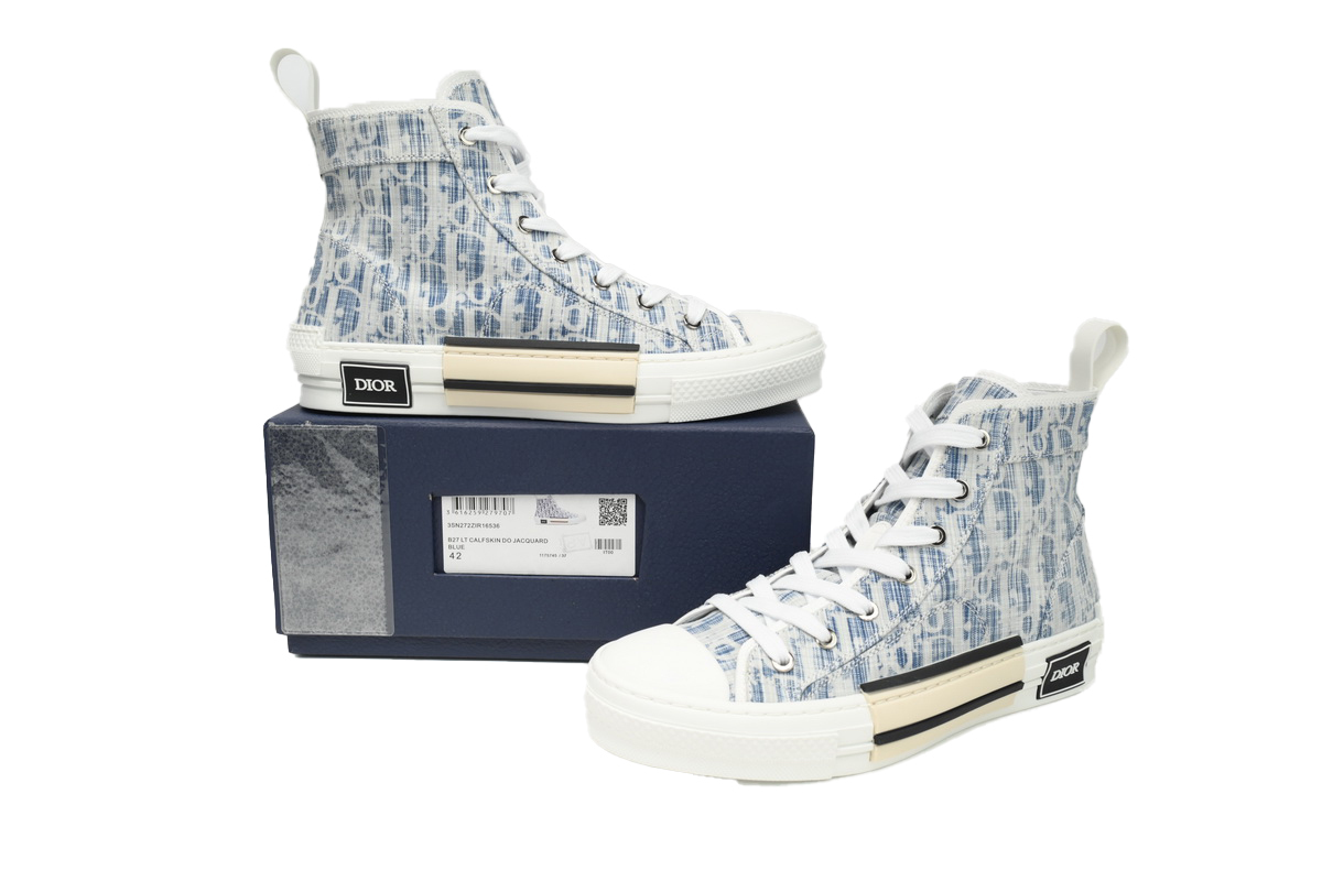 Coco Shoes Dior B23 Blue Oblique Kasuri Jacquard 3SH118ZLA_H560 - Cocoshoesvip.net