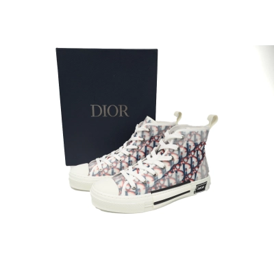 Coco Shoes Dior B23 High Top Red Blue Oblique 3SH118YTG_H563 02