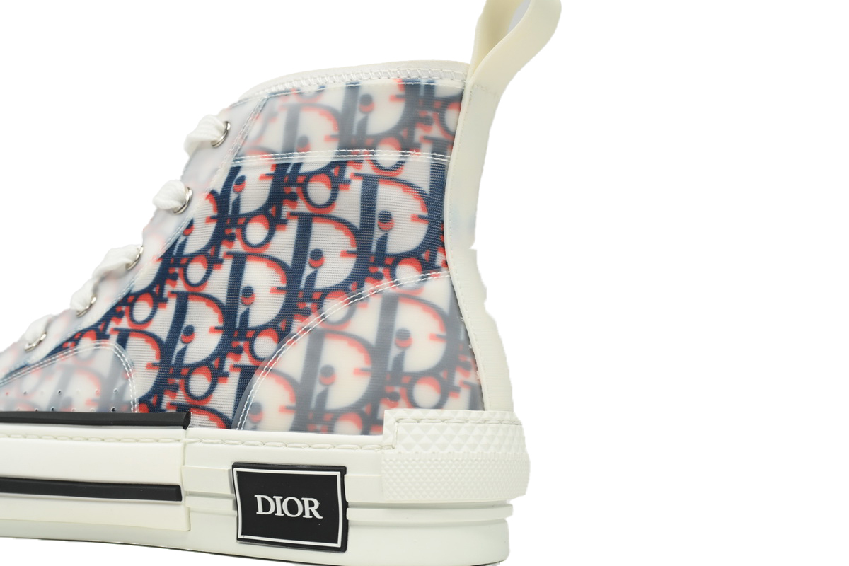 Coco Shoes Dior B23 High Top Red Blue Oblique 3SH118YTG_H563 - Cocoshoesvip.net