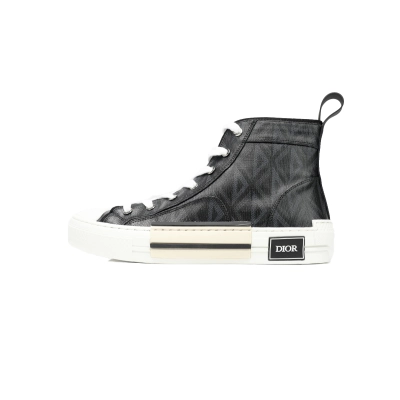 Coco Shoes Dior B23 High Top Black CD Diamond Canvas 3SH118ZPP_H900 01