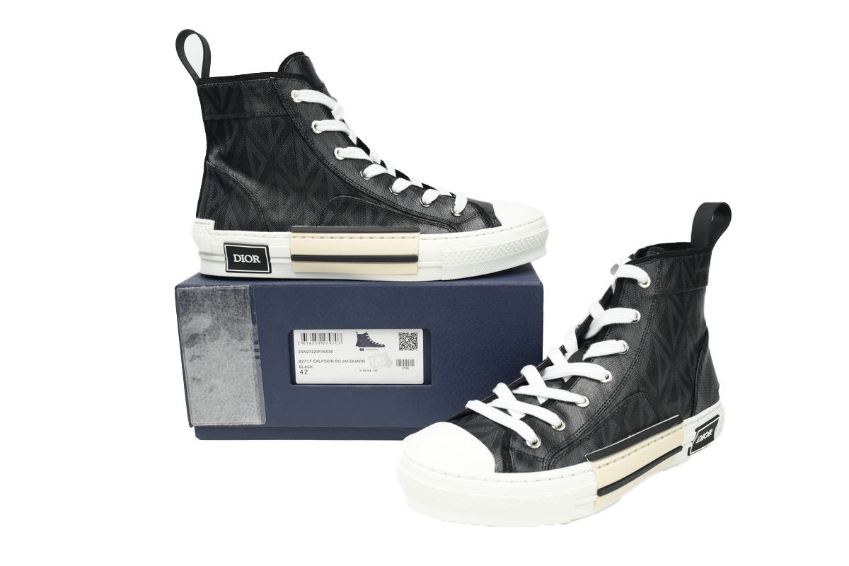 Coco Shoes Dior B23 High Top Black CD Diamond Canvas 3SH118ZPP_H900 - Cocoshoesvip.net