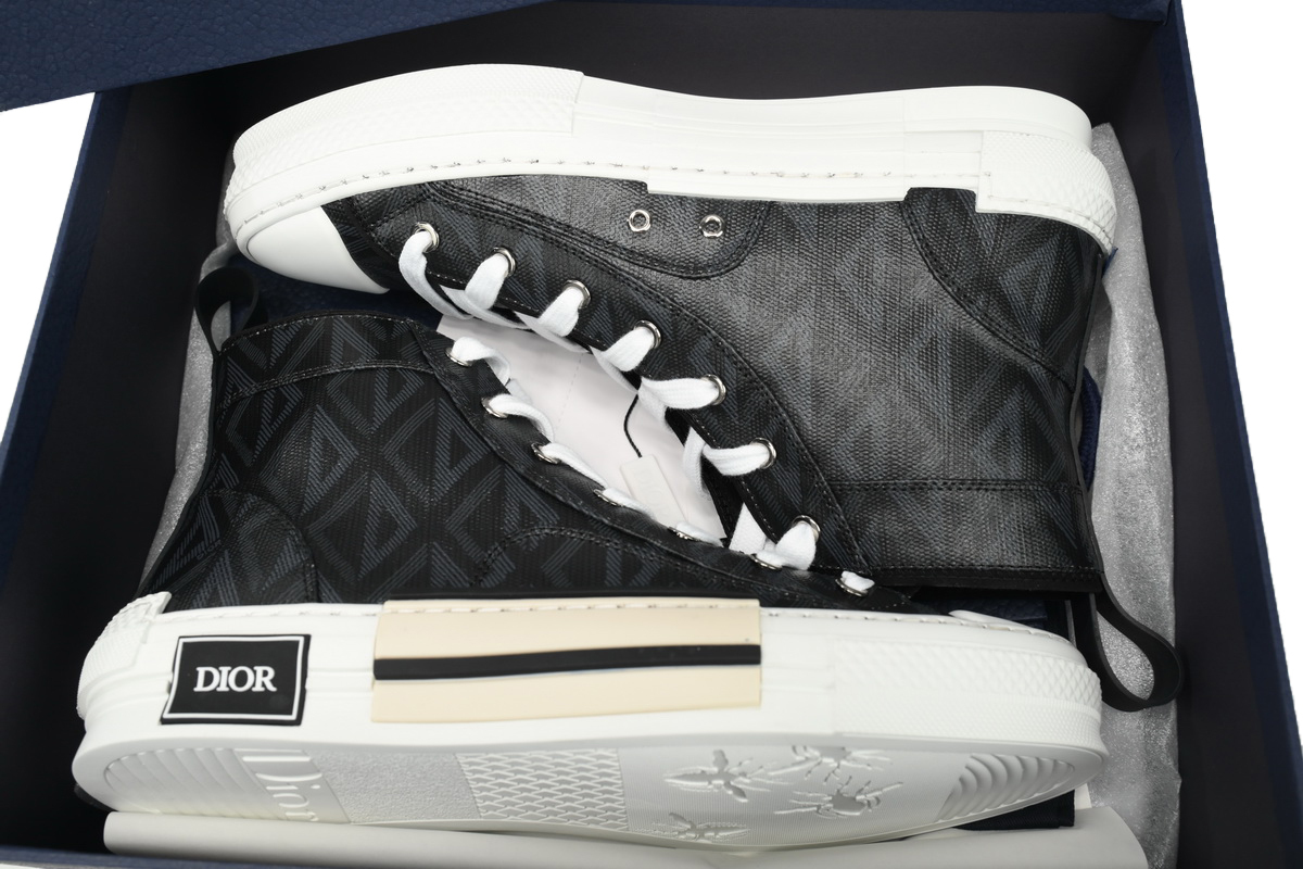Coco Shoes Dior B23 High Top Black CD Diamond Canvas 3SH118ZPP_H900 - Cocoshoesvip.net