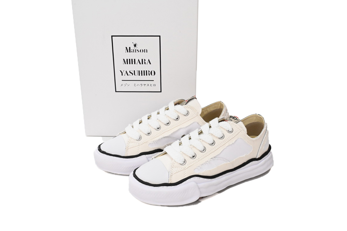 Coco Shoes Maison Mihara Yasuhiro White And Black Stripes NO.783 - Cocoshoesvip.net