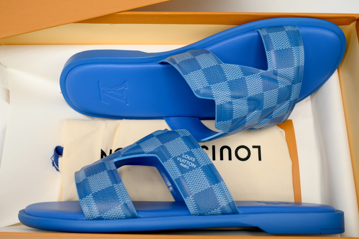 Coco Shoes Louis Vuitton Oasis Mules Blue Grid 1AC5E8 - Cocoshoesvip.net