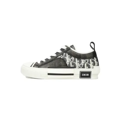 Dior B23 Low Top Canvas Oblique Black White 3SN272ZIR 16536 01