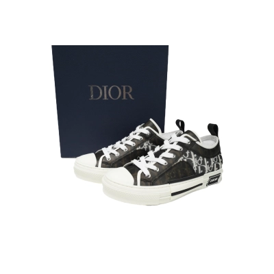 Coco Shoes Dior B23 Low Top Canvas Oblique Black White 3SN272ZIR 16536 02