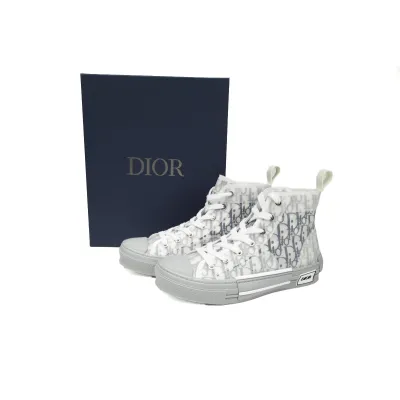 Dior B23 High Top Oblique Transparency White Blue Gray 02