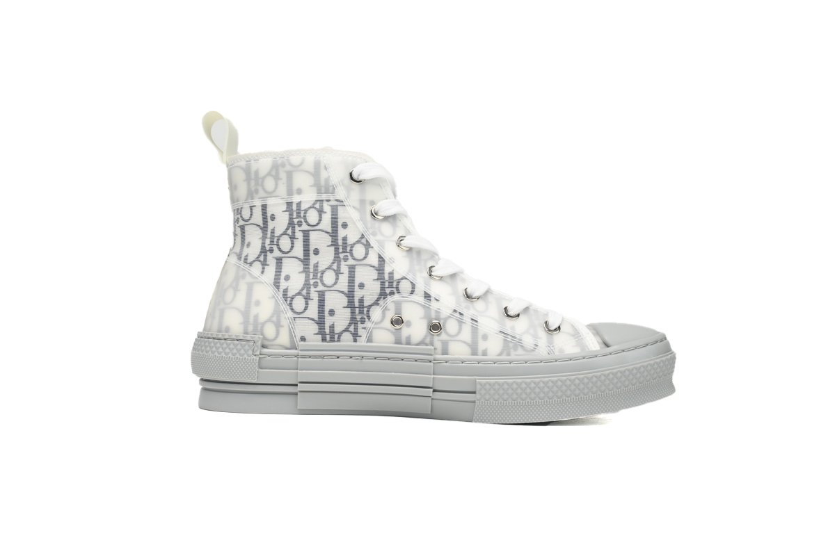 Coco Shoes Dior B23 High Top Oblique Transparency White Blue Gray - Cocoshoesvip.net