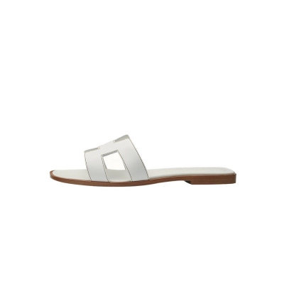 Coco Shoes Hermes Oran Sandal Blanc Box Calfskin Leather 01