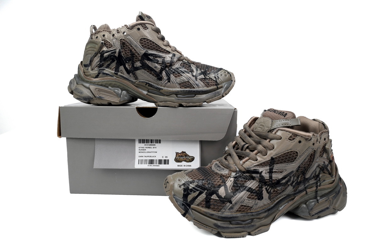 Coco Shoes Balenciaga Runner Black Brown 677402 W3RB2 2010 - Cocoshoesvip.net