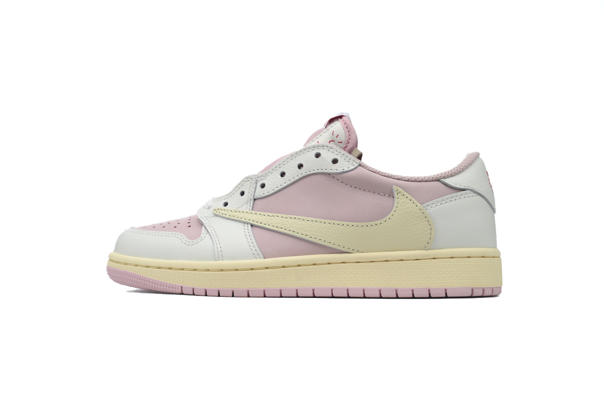 Coco Shoes Air Jordan 1 Low OG x Travis Scott White Pink DM7866-600