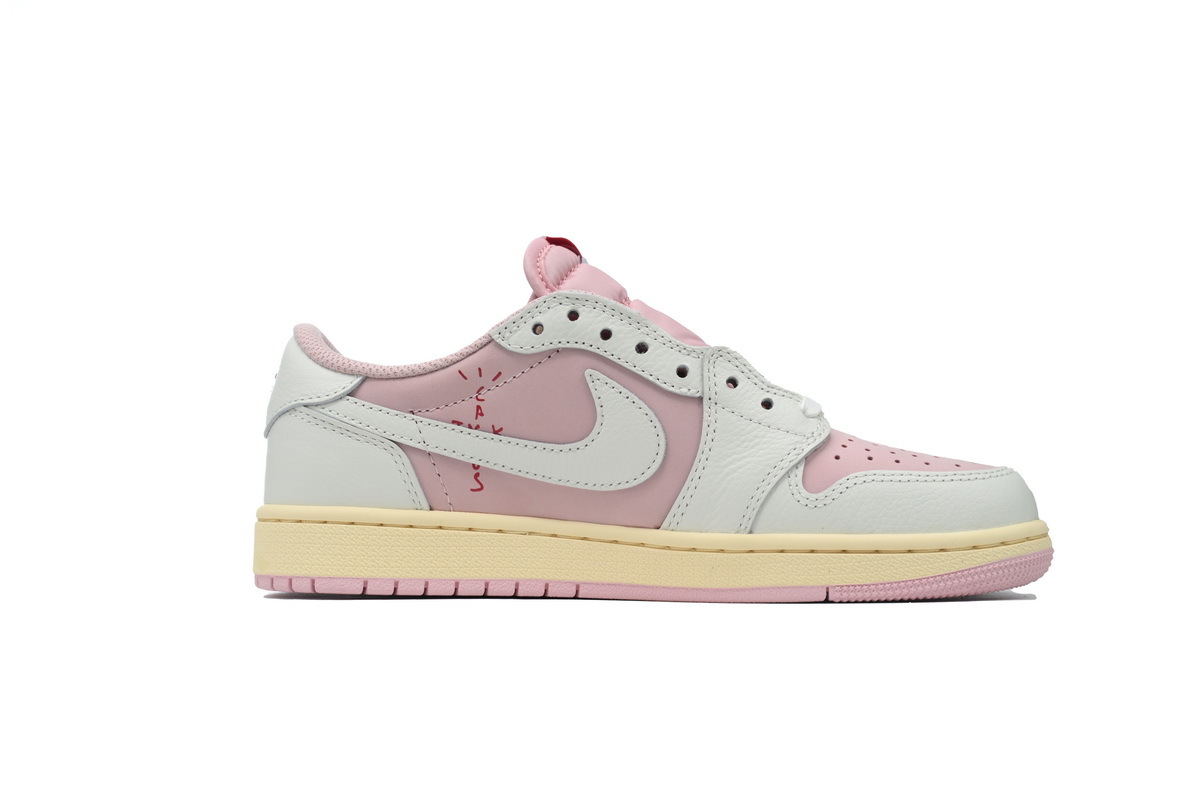 Coco Shoes Air Jordan 1 Low OG x Travis Scott White Pink DM7866-600