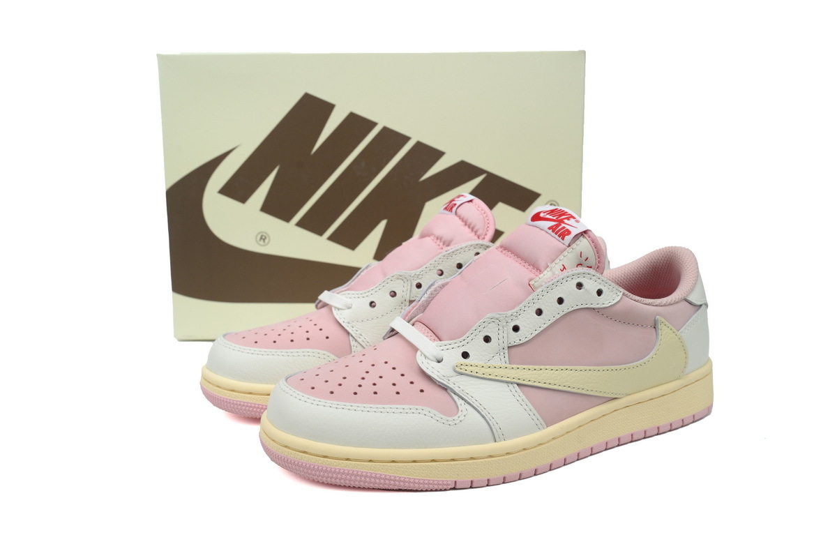 Coco Shoes Air Jordan 1 Low OG x Travis Scott White Pink DM7866-600