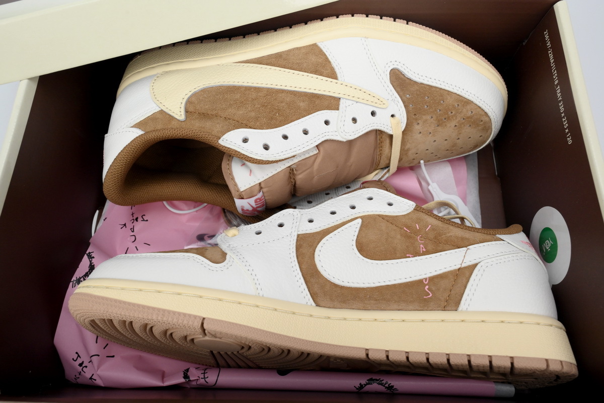 Coco Shoes Air Jordan 1 Low Travis Scott OG Sail Shy Pink DM7866-106 - Cocoshoesvip.net