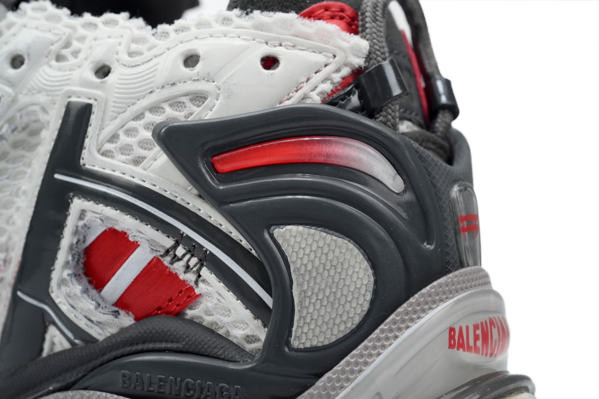 Coco Shoes Balenciaga Runner White Black and Red 677402 W3RB2 9167 - Cocoshoesvip.net