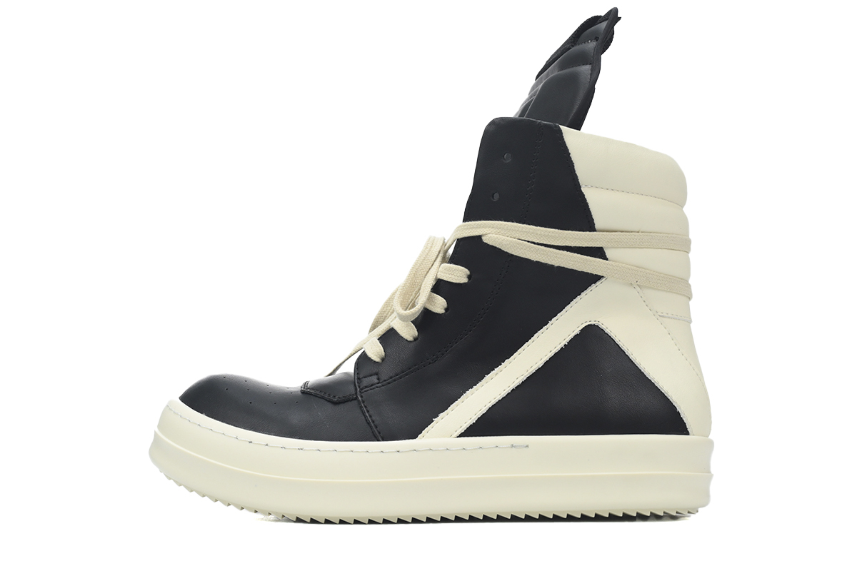 Coco Shoes Rick Owens Geobasket Black and White RU02C7894LCGLPO-7511 - Cocoshoesvip.net
