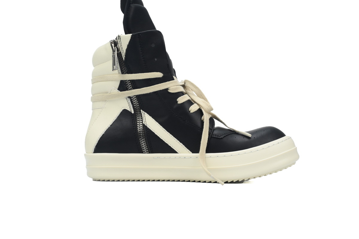 Coco Shoes Rick Owens Geobasket Black and White RU02C7894LCGLPO-7511 - Cocoshoesvip.net