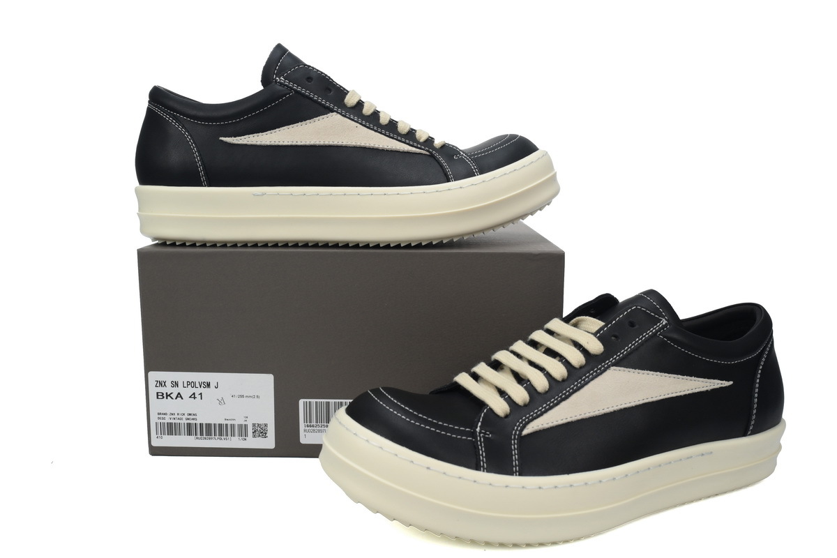 Coco Shoes Rick Owens Strobe Vintage Low 'Black Milk' RU01C4897 LPOLVS-911 - Cocoshoesvip.net