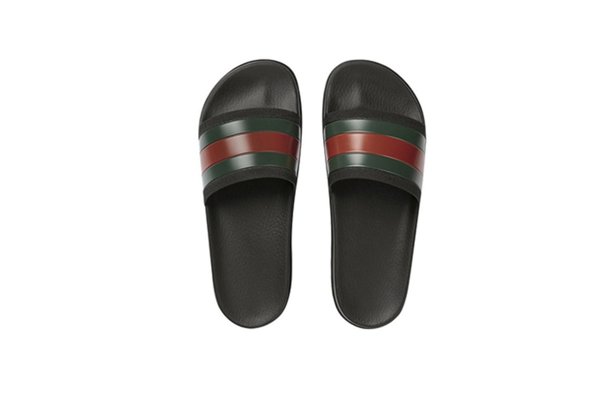 Coco Shoes Gucci Web Slide Sandal Black 429469 GIB10 1098 - Cocoshoesvip.net