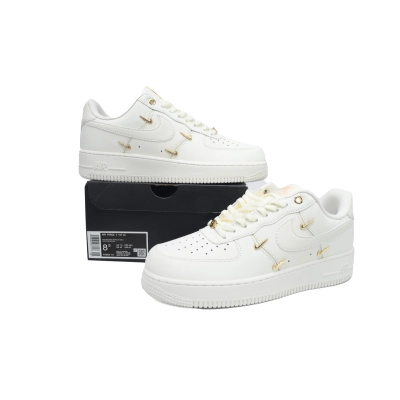 Coco Shoes Nike Air Force 1 '07 LX CN Sail Gold Mini Swooshes FV3654-111 02
